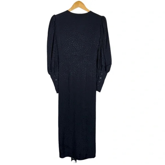 TopShop Ruched Front Jacquard Midi Dress In Black US 4 NWT - Picture 6 of 12